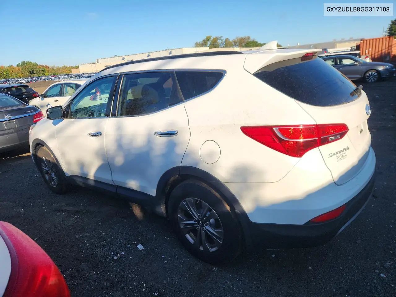 2016 HYUNDAI SANTA FE VIN 5XYZUDLB8GG317108 — фото 2