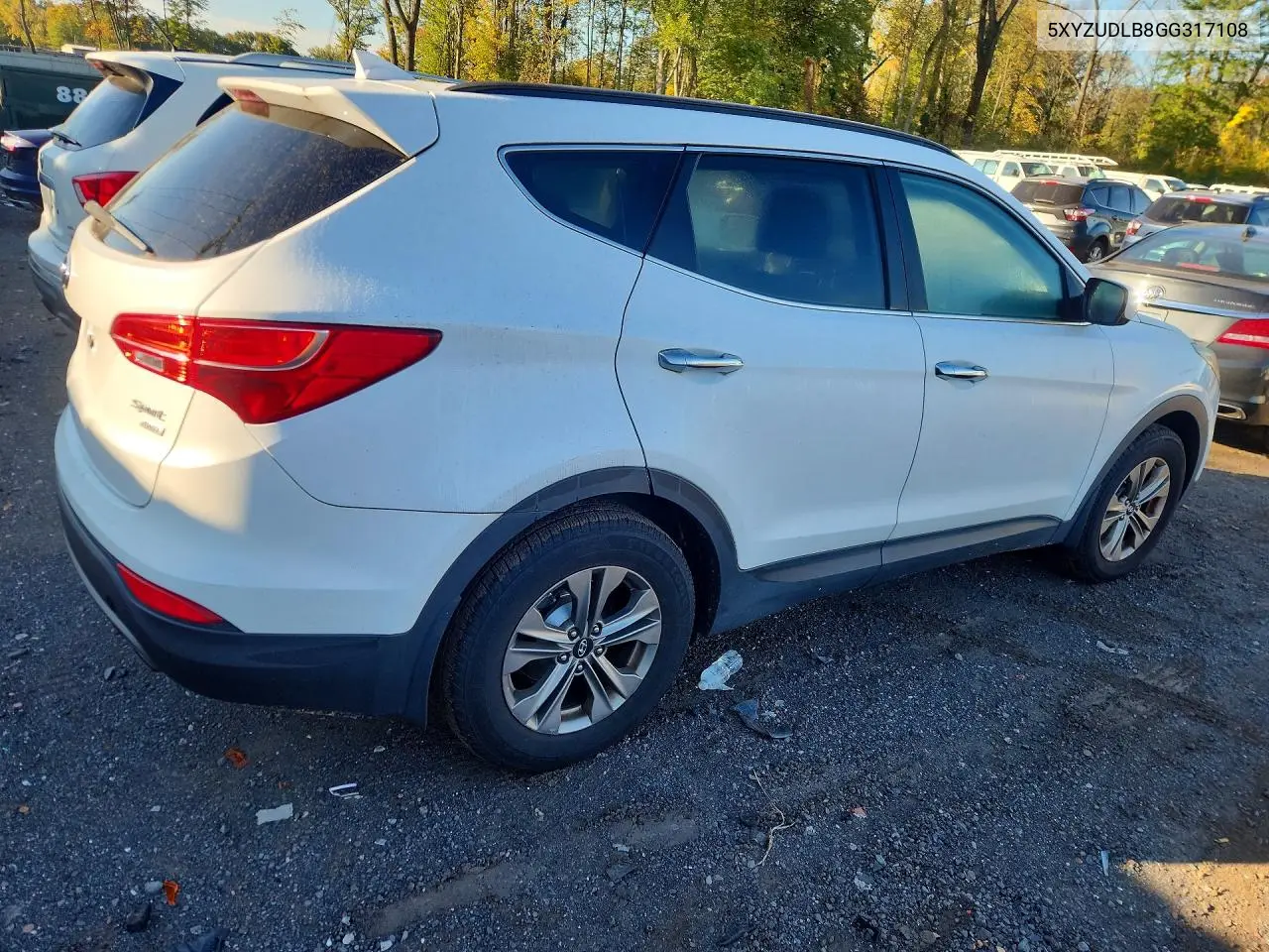 2016 HYUNDAI SANTA FE VIN 5XYZUDLB8GG317108 — фото 3