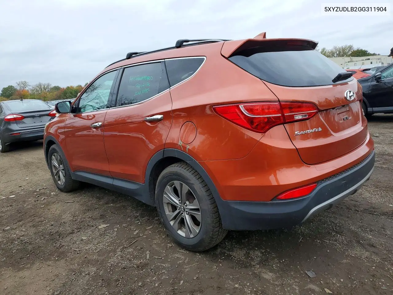 2016 HYUNDAI SANTA FE VIN 5XYZUDLB2GG311904 — фото 2