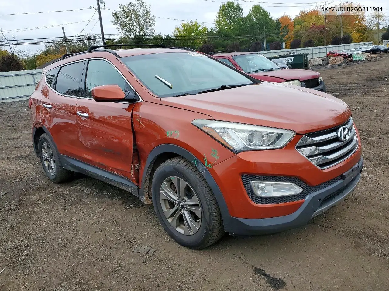 2016 HYUNDAI SANTA FE VIN 5XYZUDLB2GG311904 — фото 4