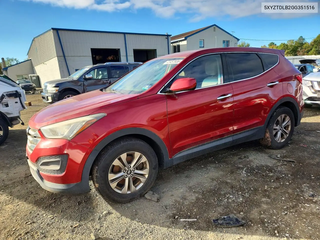 HYUNDAI SANTA FE 2016, VIN 5XYZTDLB2GG351516