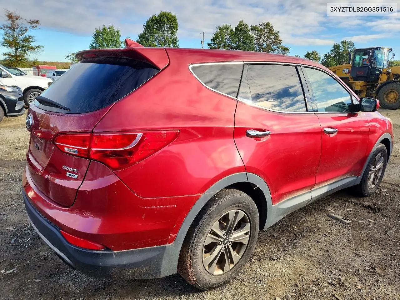 2016 HYUNDAI SANTA FE VIN 5XYZTDLB2GG351516 — фото 3