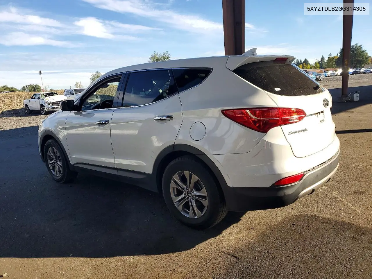 2016 HYUNDAI SANTA FE VIN 5XYZTDLB2GG314305 — фото 2