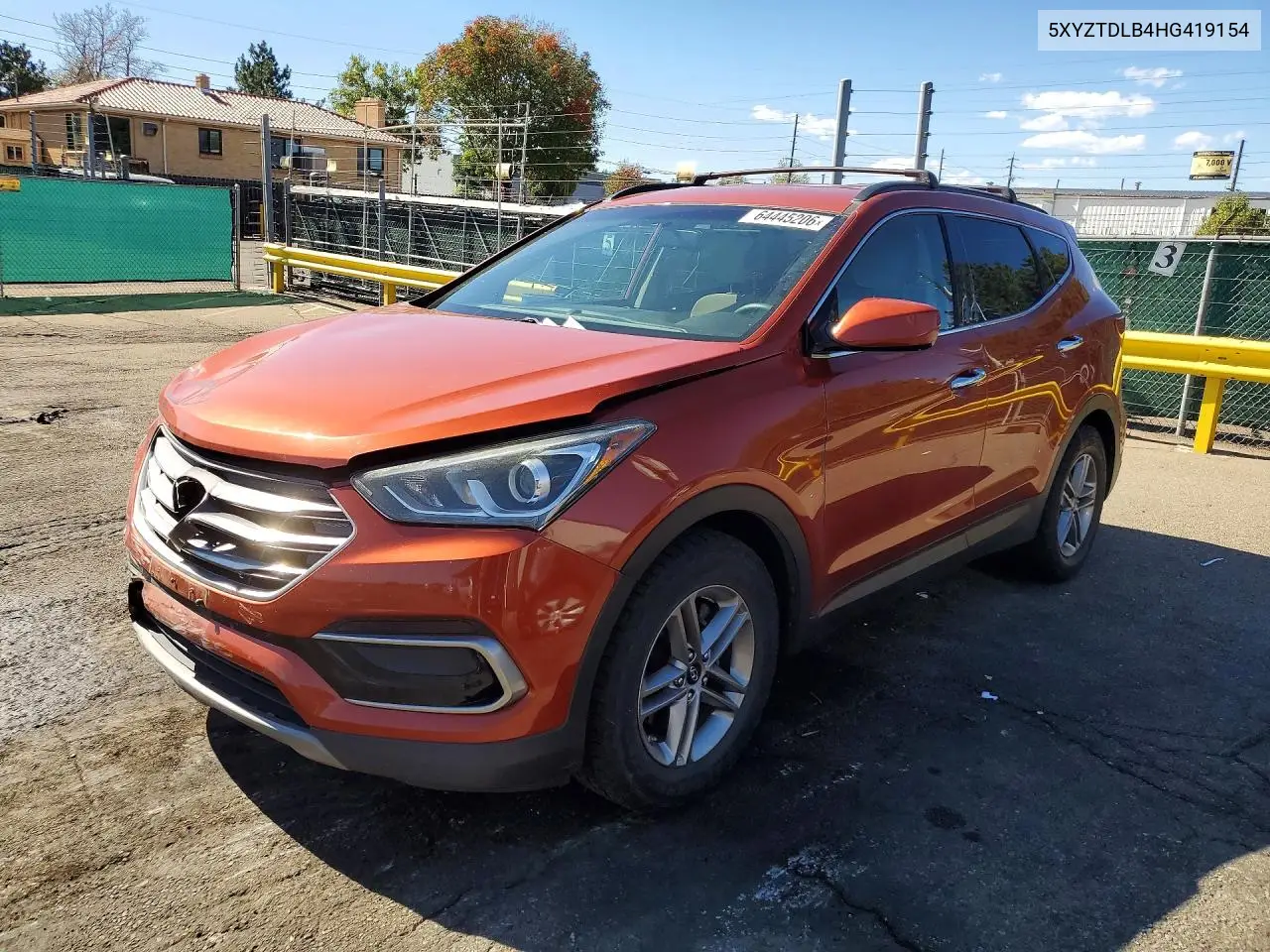 HYUNDAI SANTA FE 2017, VIN 5XYZTDLB4HG419154