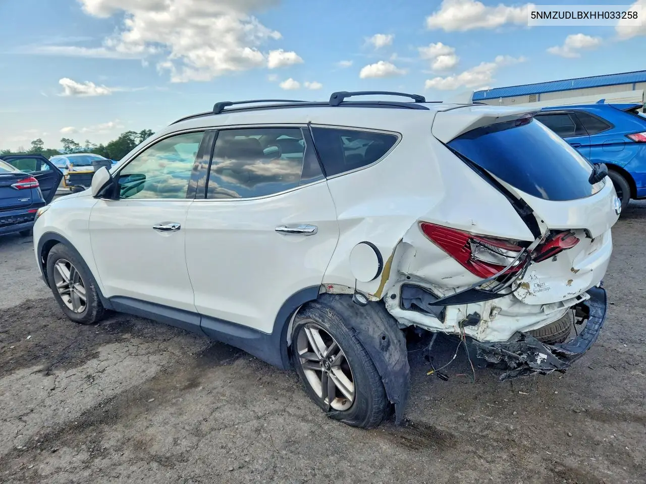 2017 HYUNDAI SANTA FE VIN 5NMZUDLBXHH033258 — фото 2