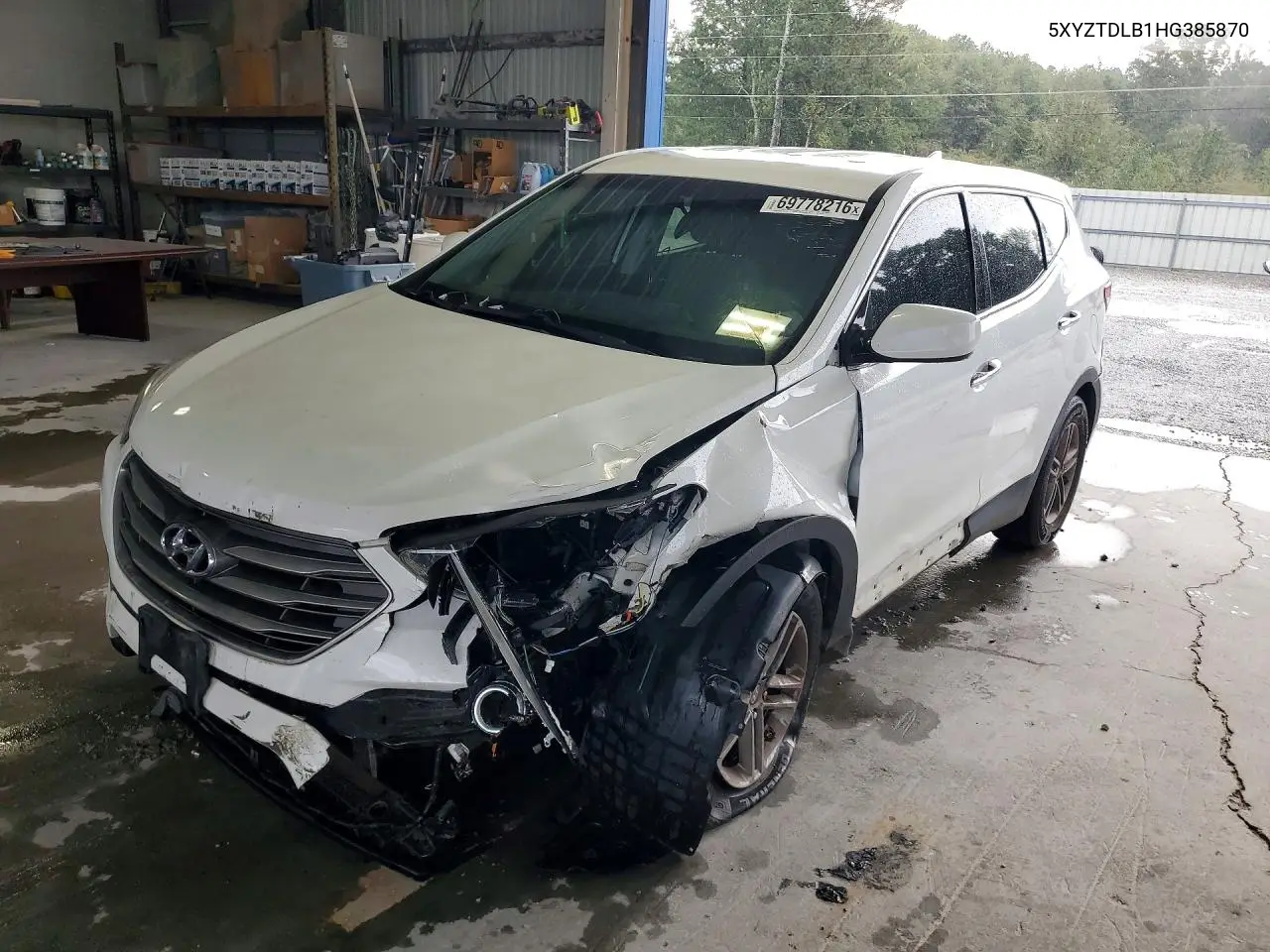 HYUNDAI SANTA FE 2017, VIN 5XYZTDLB1HG385870