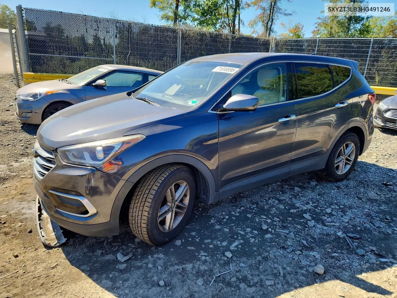 HYUNDAI SANTA FE 2017, VIN 5XYZT3LB3HG491246