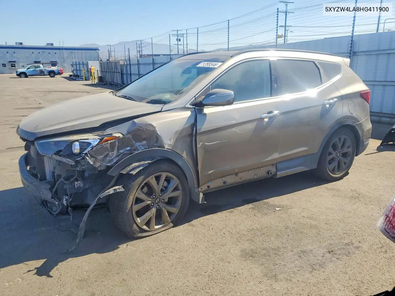 HYUNDAI SANTA FE 2017, VIN 5XYZW4LA8HG411900