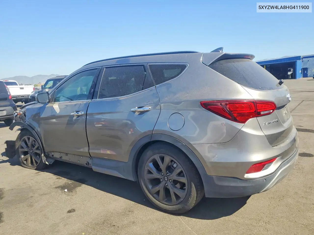 2017 HYUNDAI SANTA FE VIN 5XYZW4LA8HG411900 — фото 2