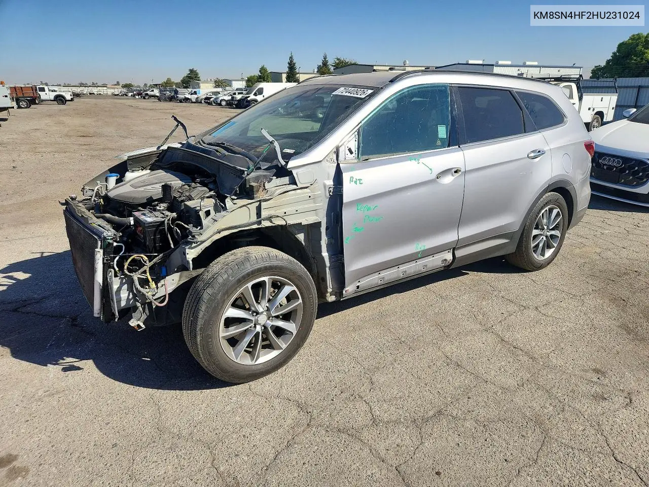 HYUNDAI SANTA FE 2017, VIN KM8SN4HF2HU231024