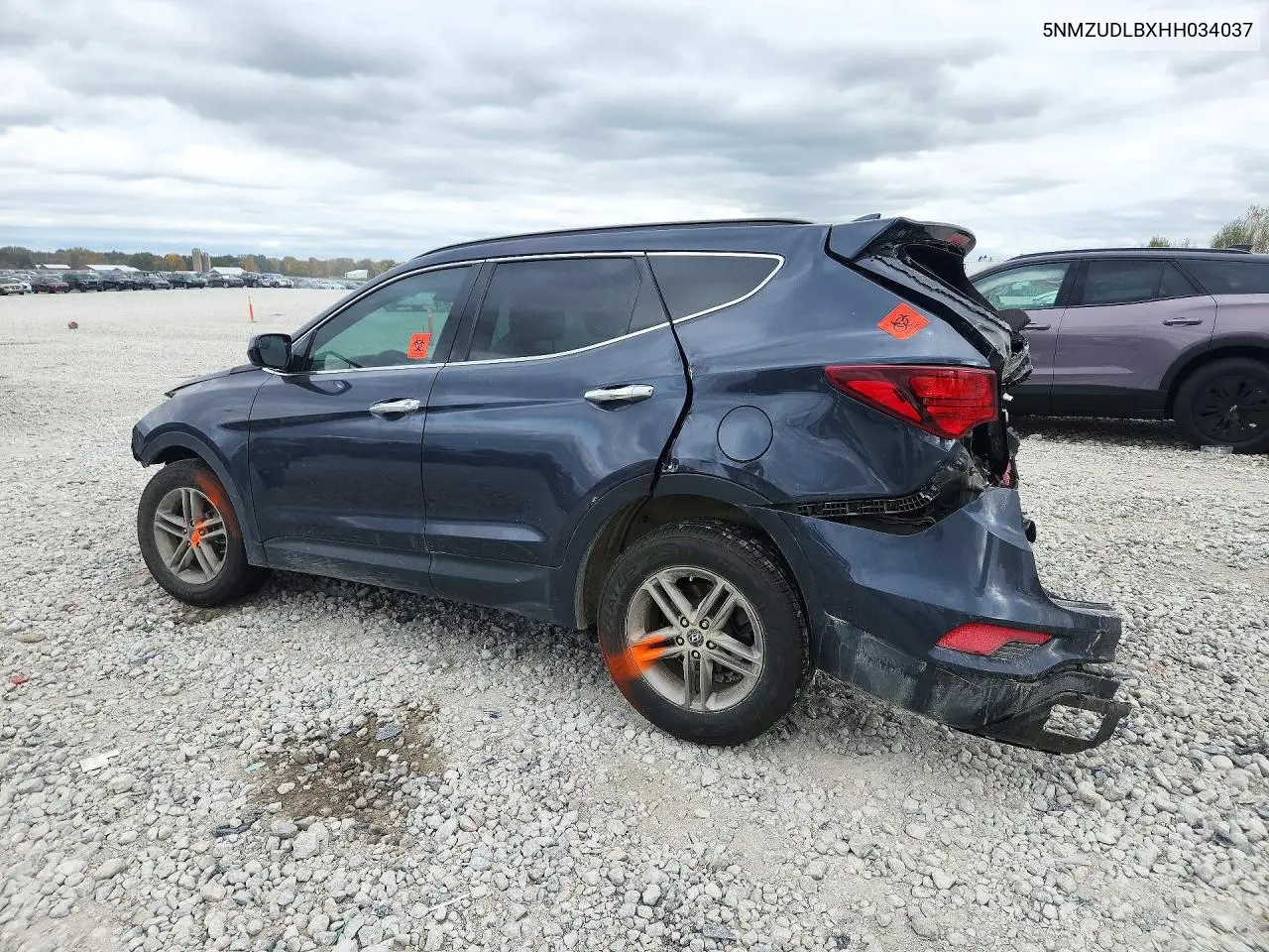2017 HYUNDAI SANTA FE VIN 5NMZUDLBXHH034037 — фото 2