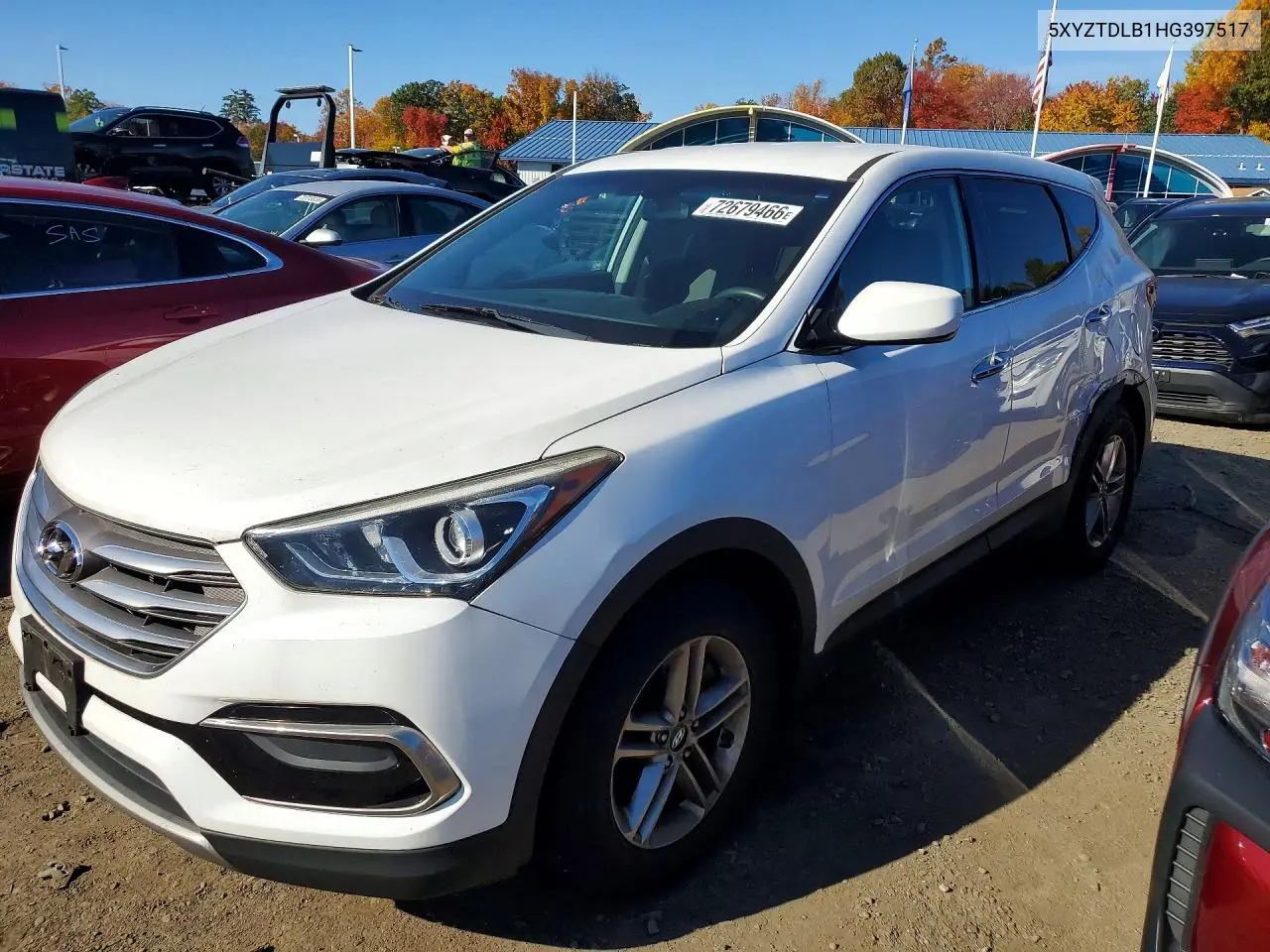 HYUNDAI SANTA FE 2017, VIN 5XYZTDLB1HG397517