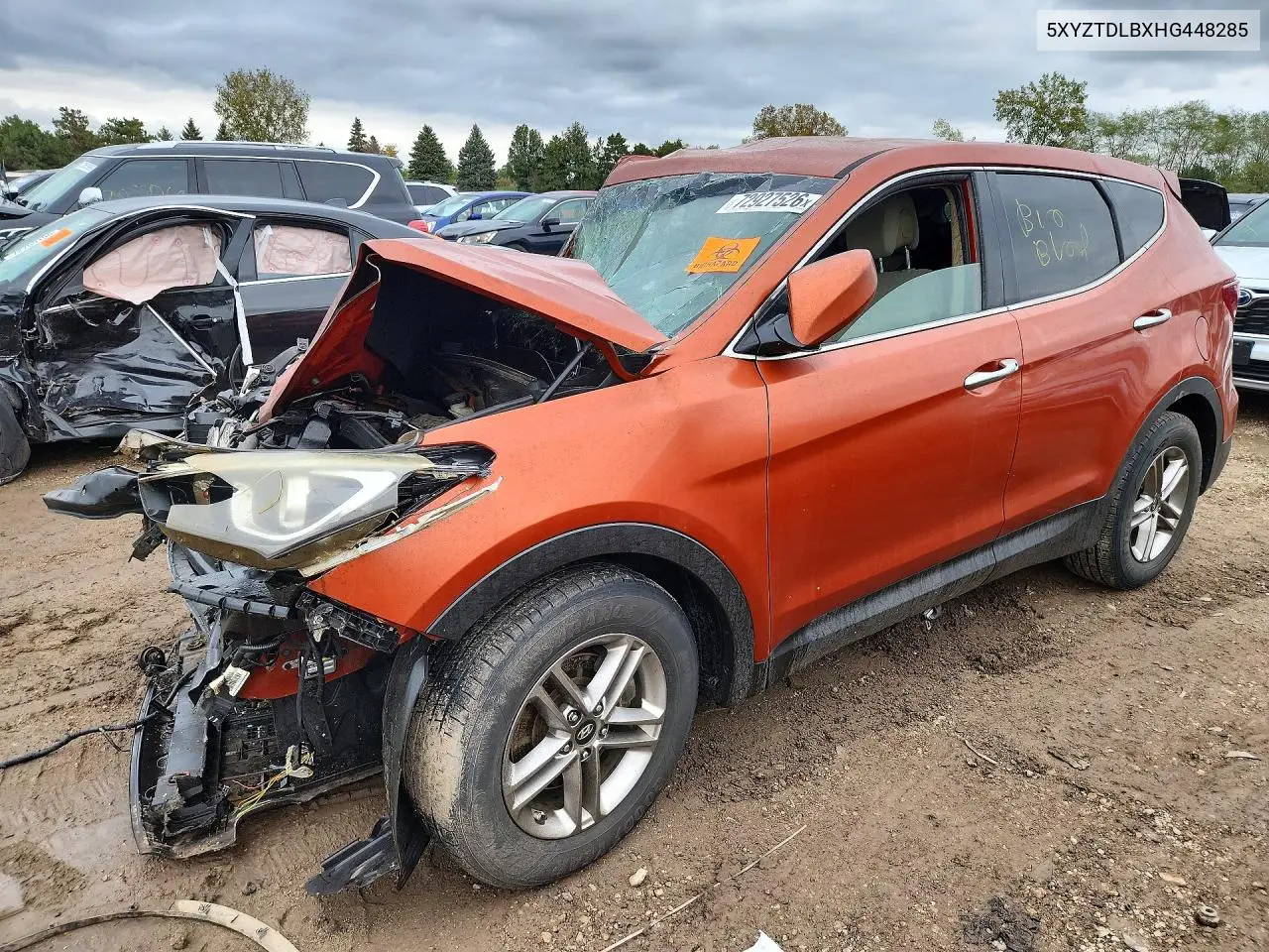 HYUNDAI SANTA FE 2017, VIN 5XYZTDLBXHG448285