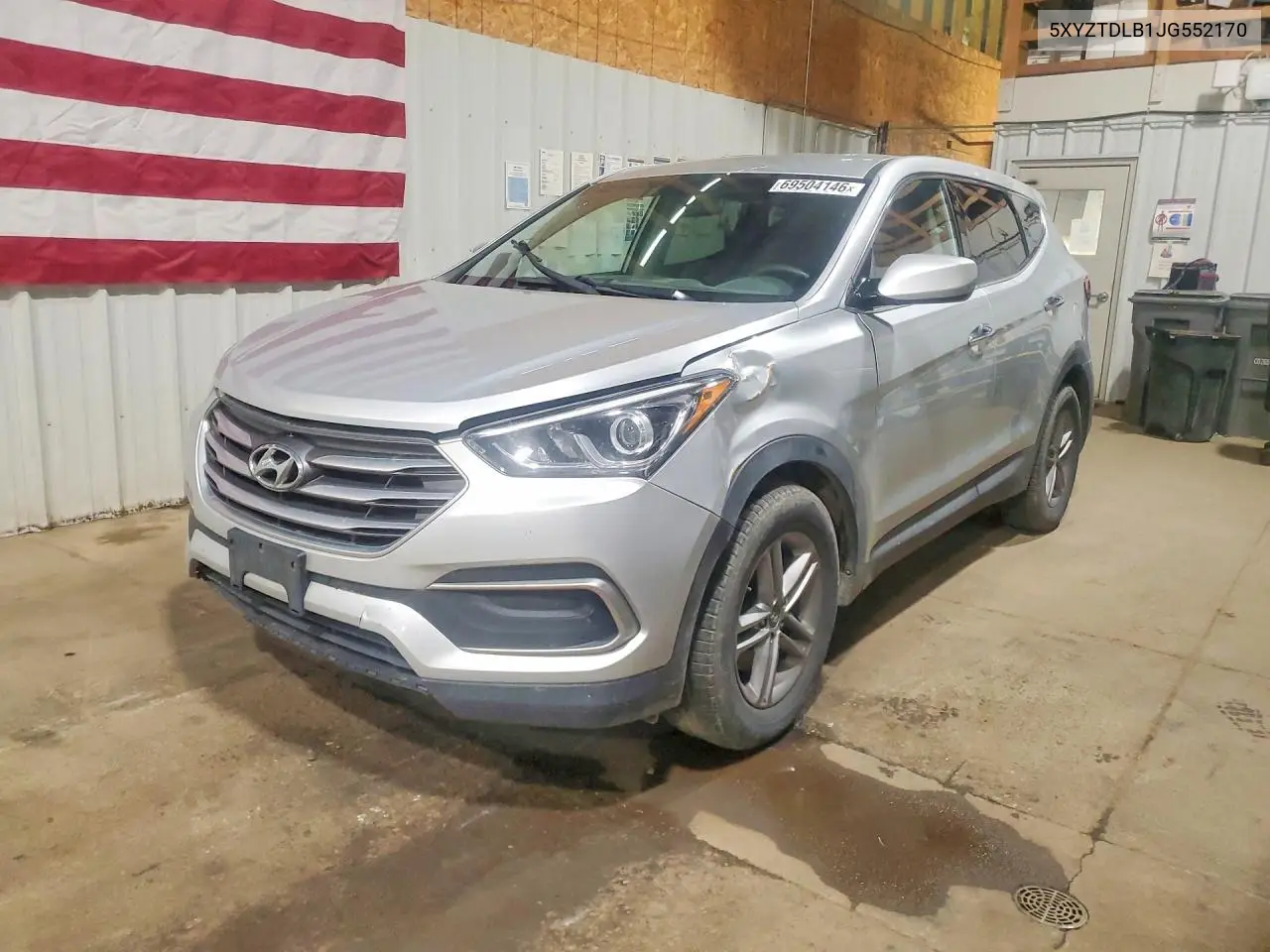 HYUNDAI SANTA FE 2018, VIN 5XYZTDLB1JG552170