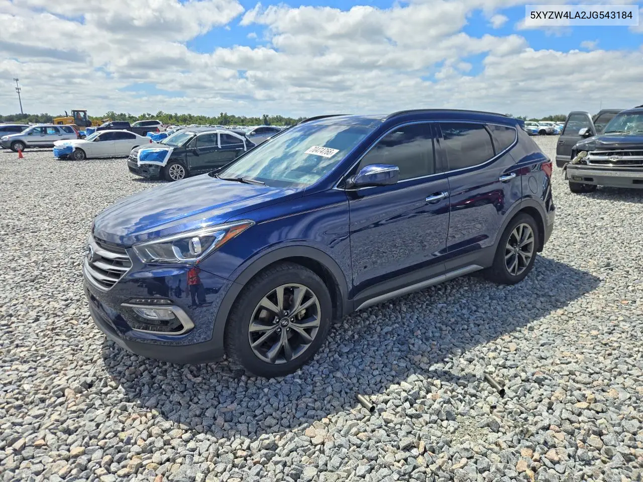 HYUNDAI SANTA FE 2018, VIN 5XYZW4LA2JG543184