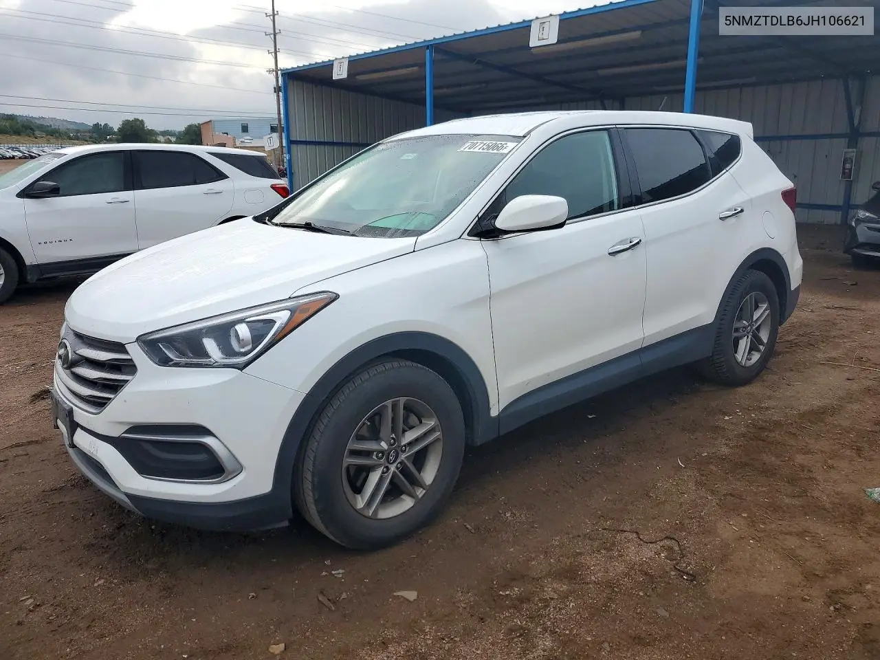 HYUNDAI SANTA FE 2018, VIN 5NMZTDLB6JH106621