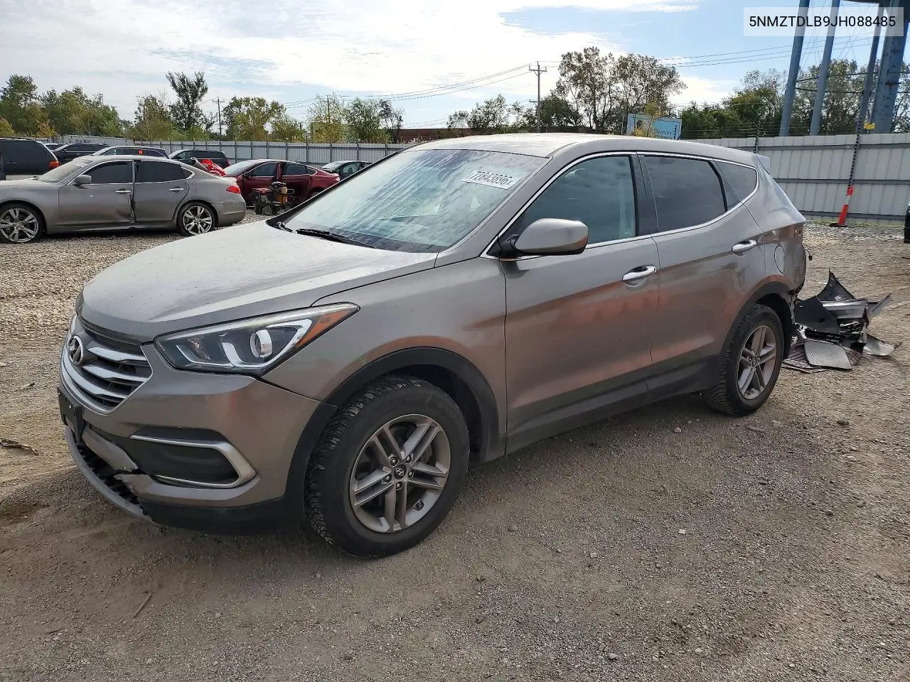 HYUNDAI SANTA FE 2018, VIN 5NMZTDLB9JH088485