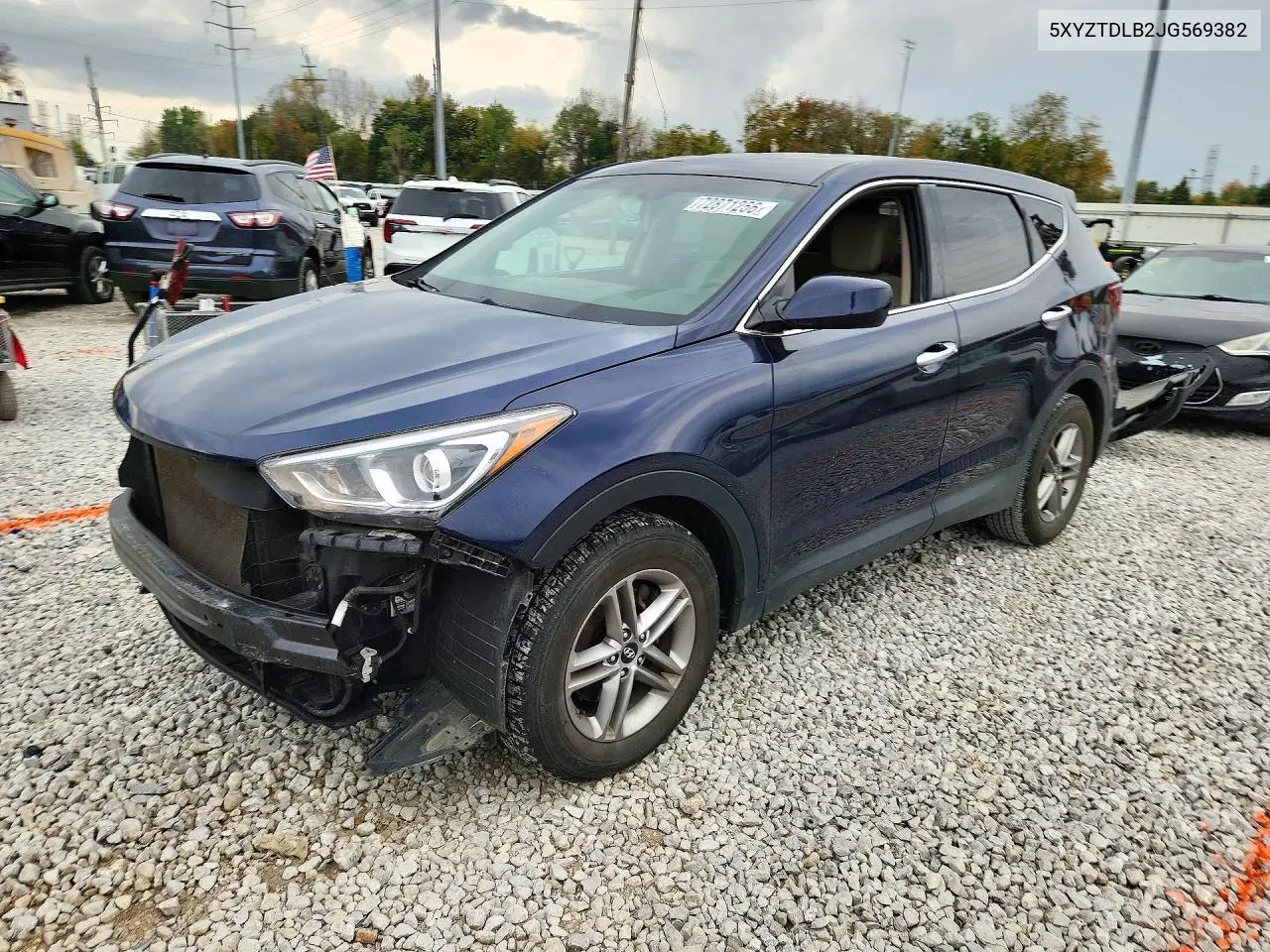HYUNDAI SANTA FE 2018, VIN 5XYZTDLB2JG569382