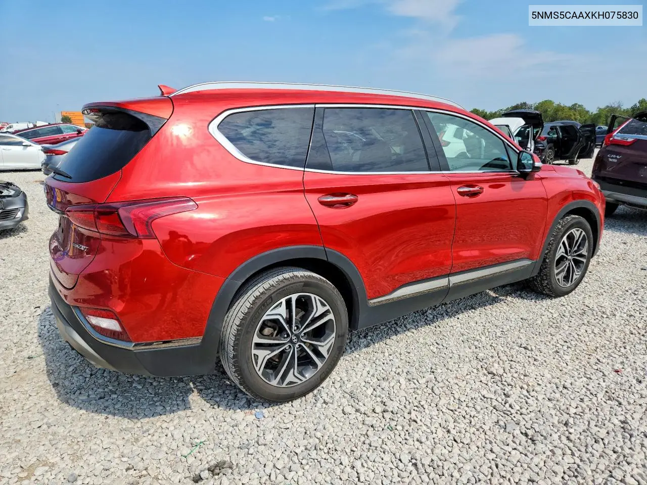 2019 HYUNDAI SANTA FE VIN 5NMS5CAAXKH075830 — фото 3