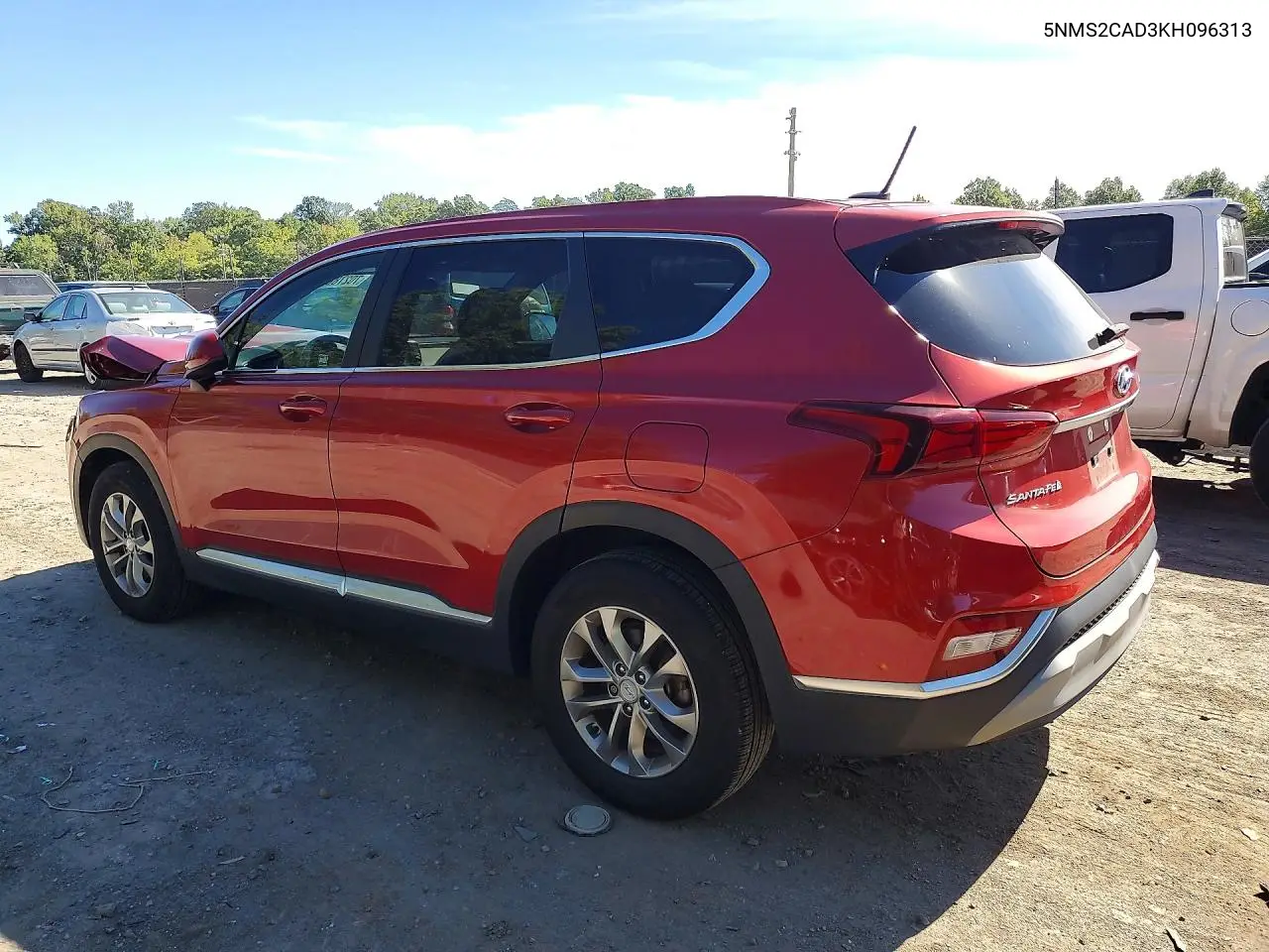 2019 HYUNDAI SANTA FE VIN 5NMS2CAD3KH096313 — фото 2