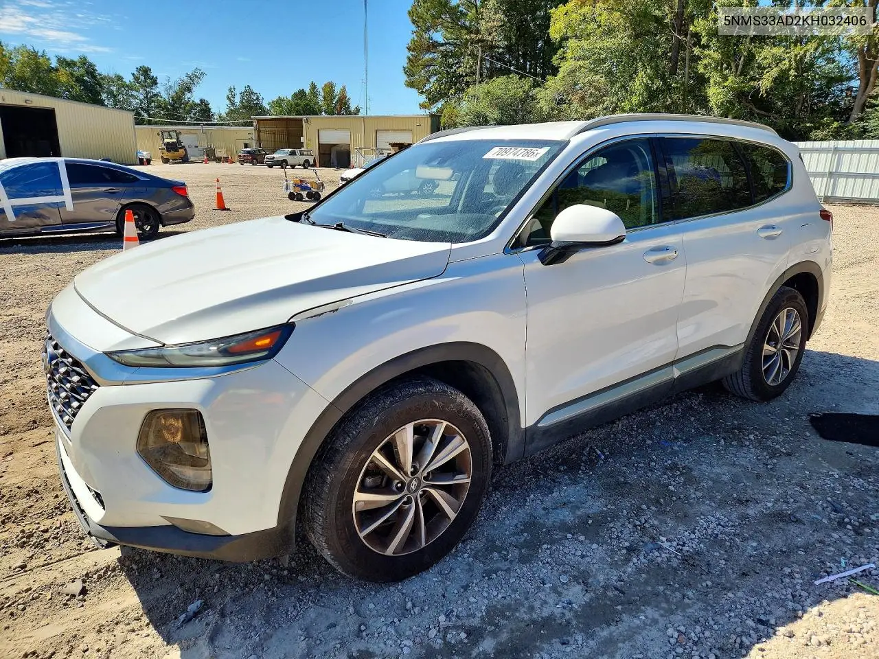HYUNDAI SANTA FE 2019, VIN 5NMS33AD2KH032406