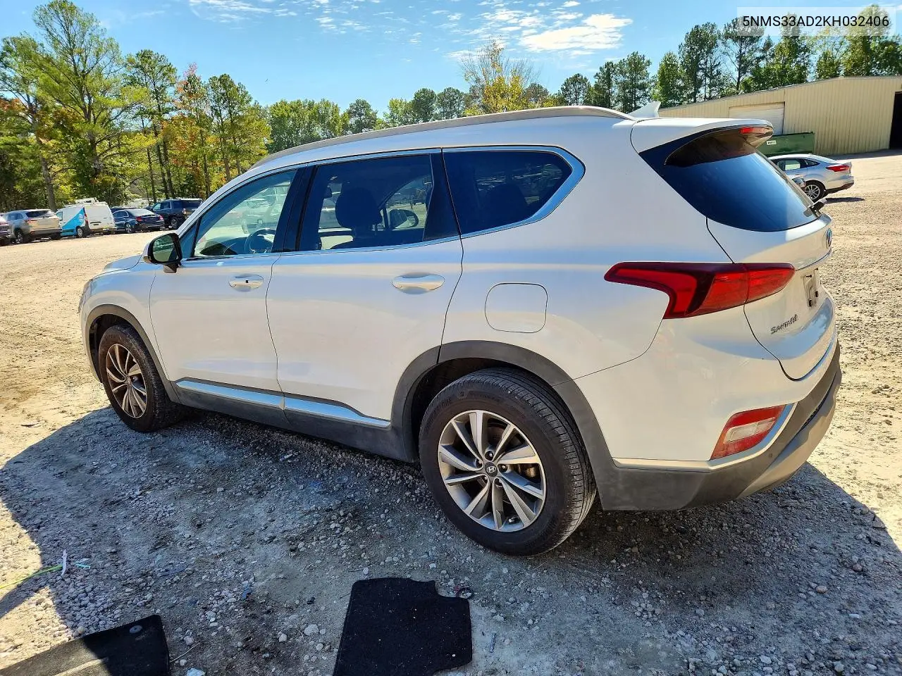 2019 HYUNDAI SANTA FE VIN 5NMS33AD2KH032406 — фото 2