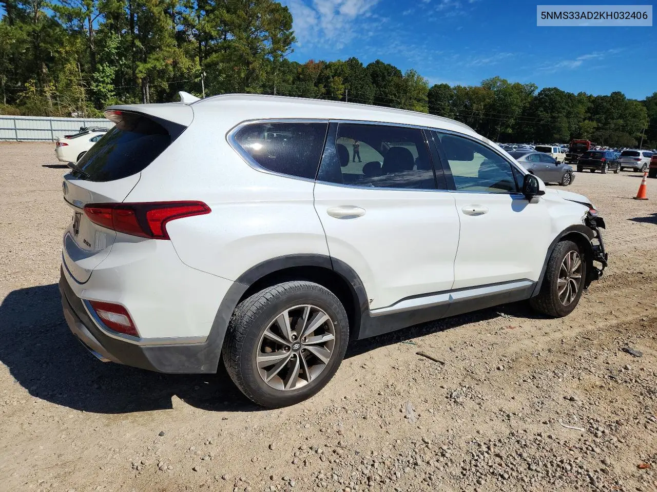 2019 HYUNDAI SANTA FE VIN 5NMS33AD2KH032406 — фото 3