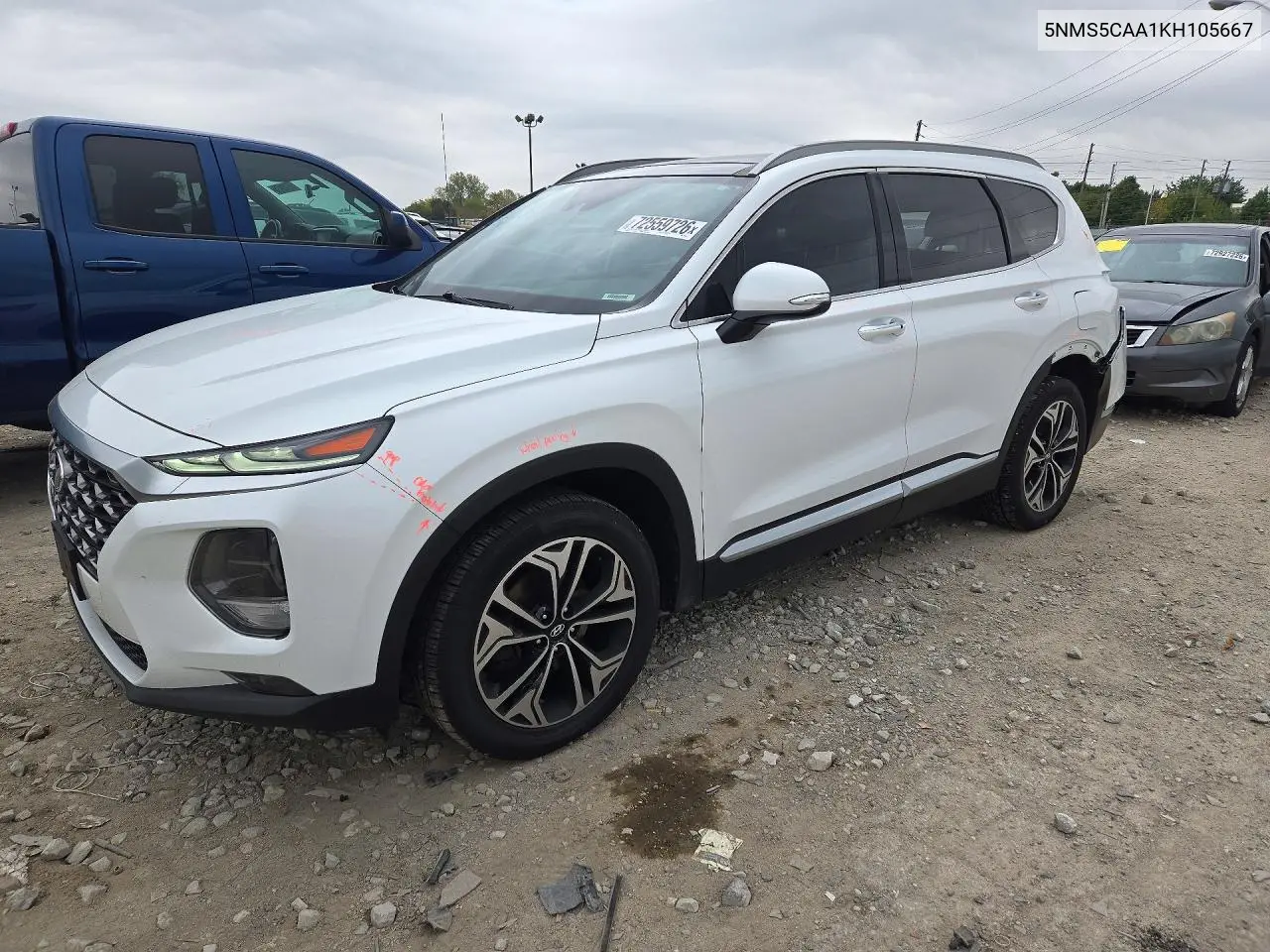 HYUNDAI SANTA FE 2019, VIN 5NMS5CAA1KH105667
