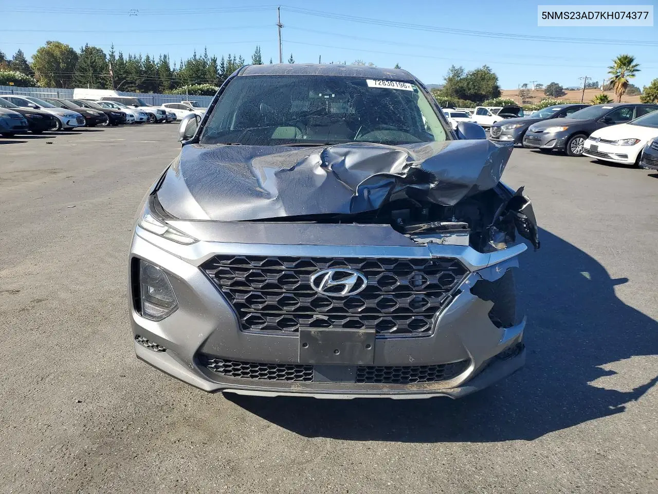 2019 HYUNDAI SANTA FE VIN 5NMS23AD7KH074377 — фото 5