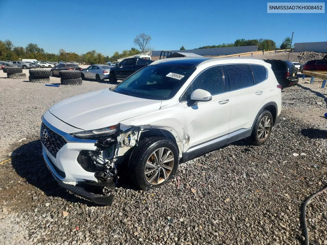 HYUNDAI SANTA FE 2019, VIN 5NMS53AD7KH008452