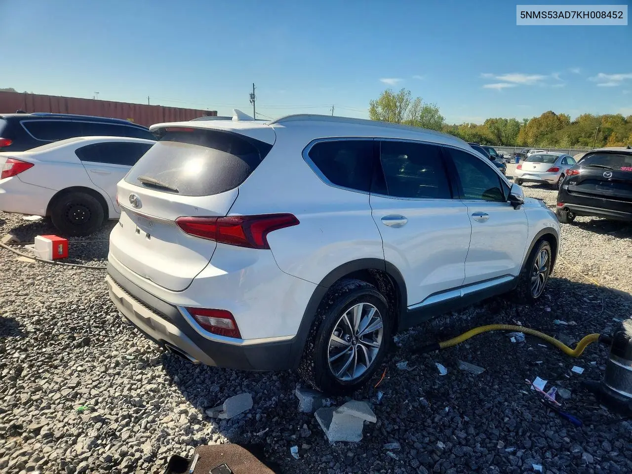 2019 HYUNDAI SANTA FE VIN 5NMS53AD7KH008452 — фото 3