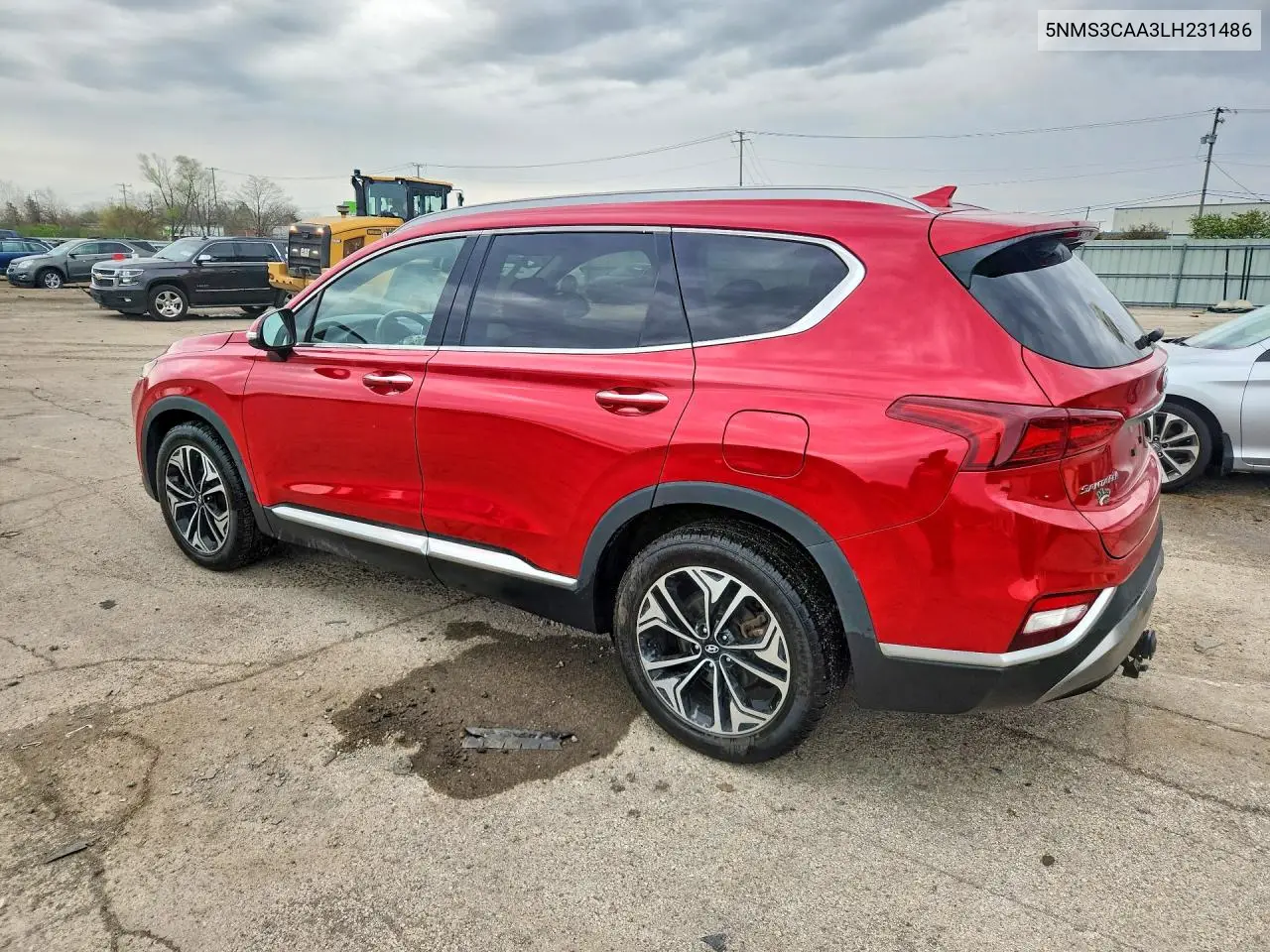 2020 HYUNDAI SANTA FE VIN 5NMS3CAA3LH231486 — фото 2