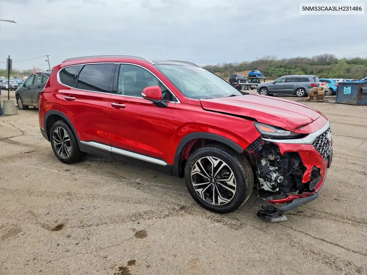2020 HYUNDAI SANTA FE VIN 5NMS3CAA3LH231486 — фото 4
