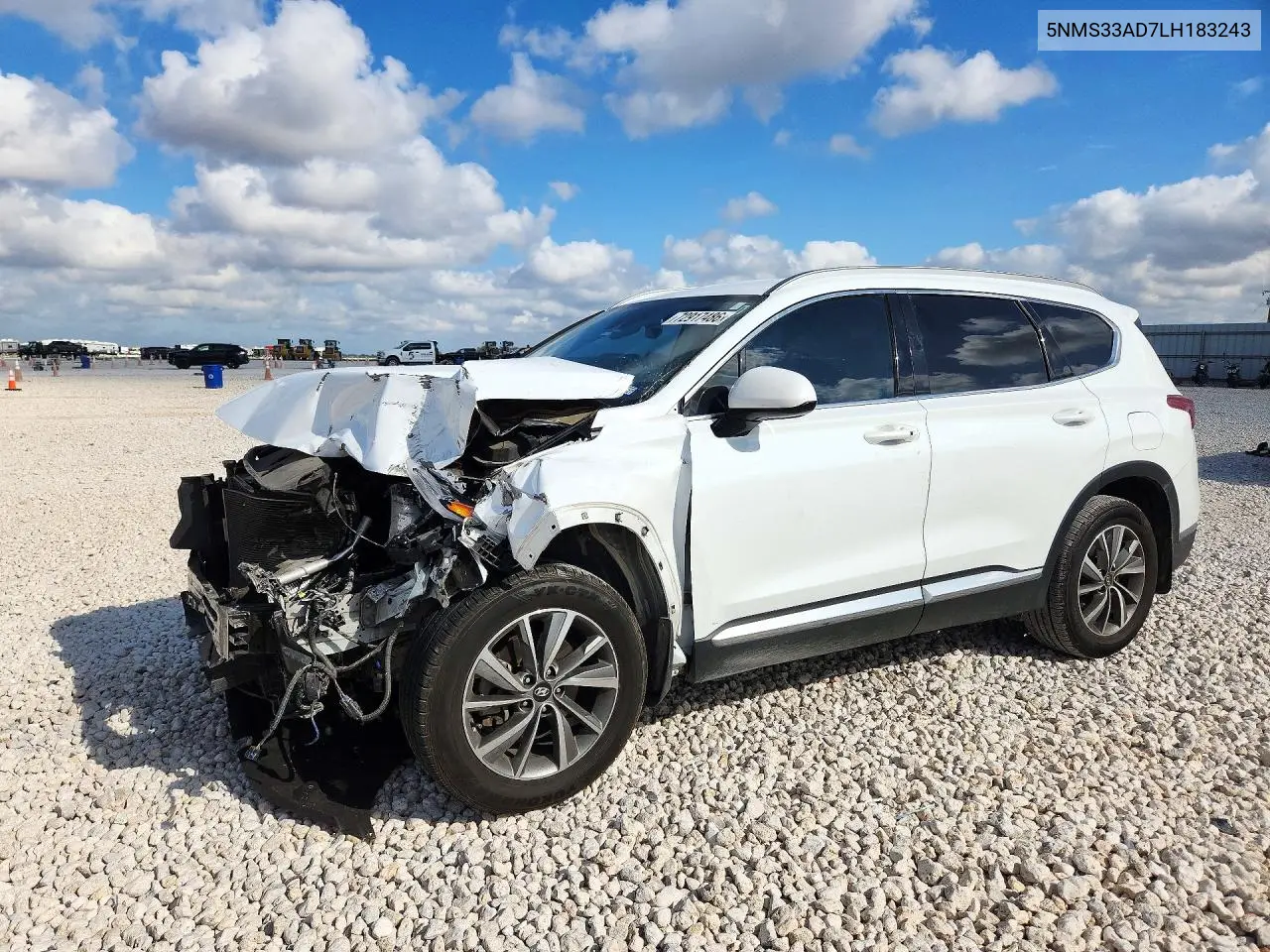 HYUNDAI SANTA FE 2020, VIN 5NMS33AD7LH183243