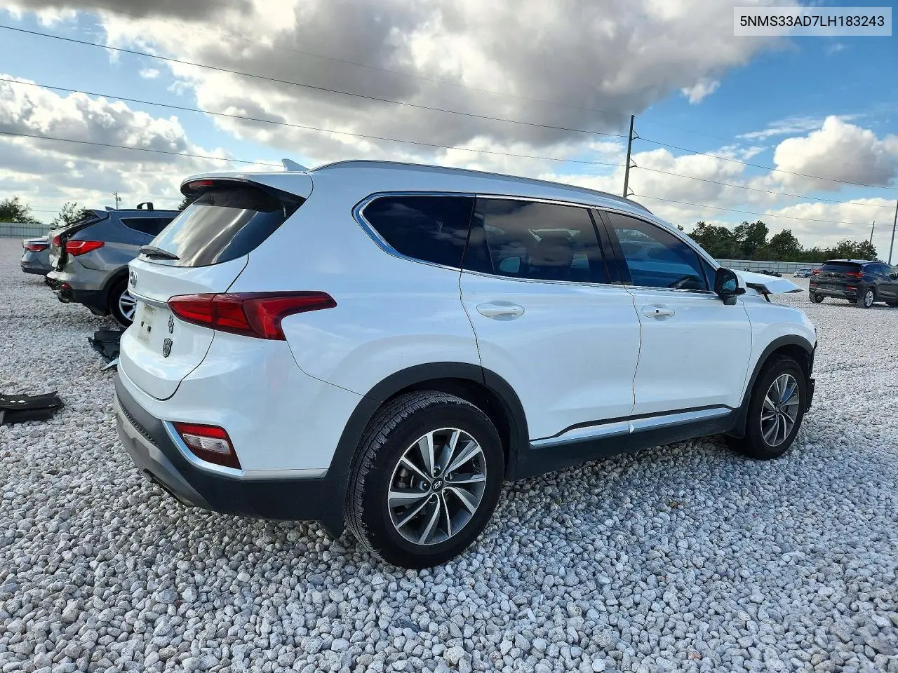 2020 HYUNDAI SANTA FE VIN 5NMS33AD7LH183243 — фото 3