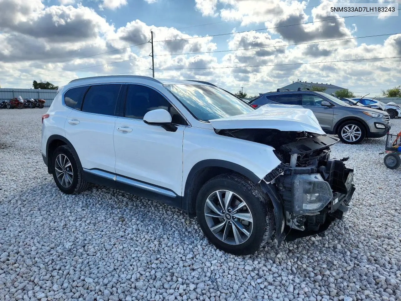 2020 HYUNDAI SANTA FE VIN 5NMS33AD7LH183243 — фото 4