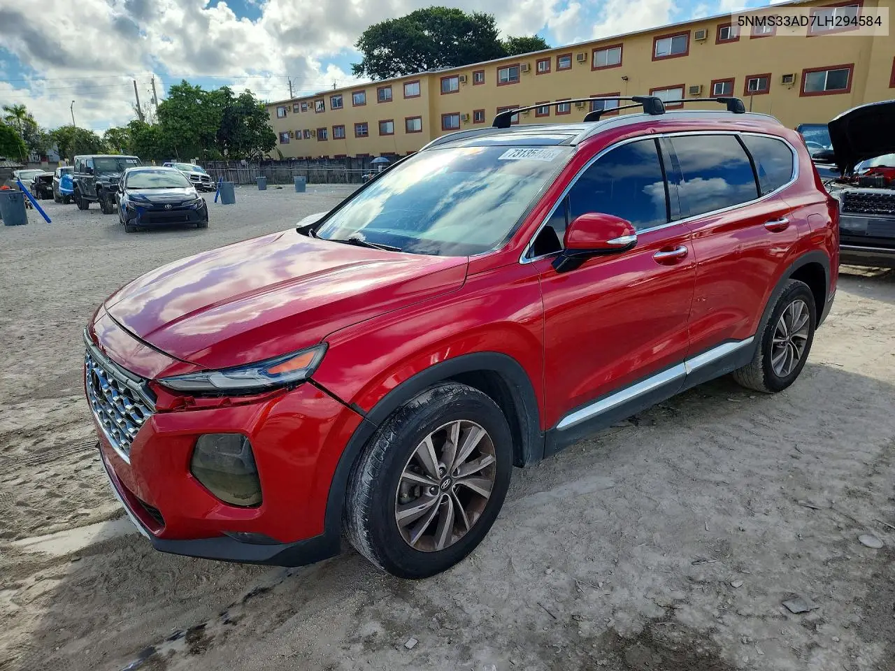 HYUNDAI SANTA FE 2020, VIN 5NMS33AD7LH294584