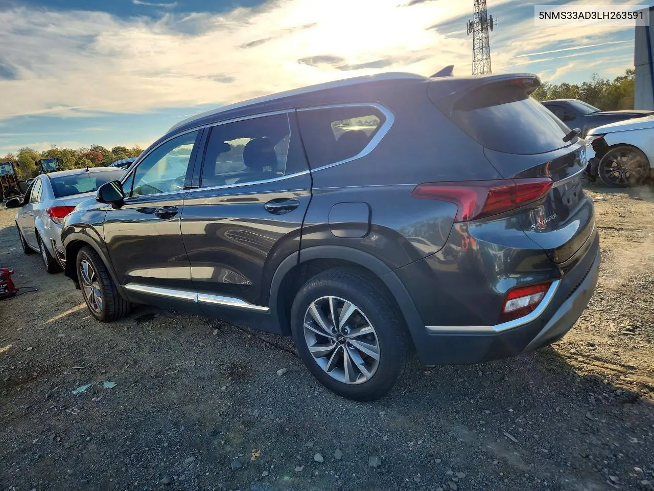 2020 HYUNDAI SANTA FE VIN 5NMS33AD3LH263591 — фото 2