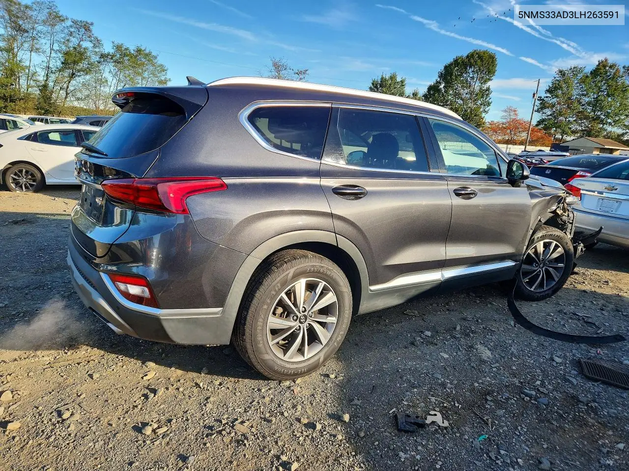 2020 HYUNDAI SANTA FE VIN 5NMS33AD3LH263591 — фото 3