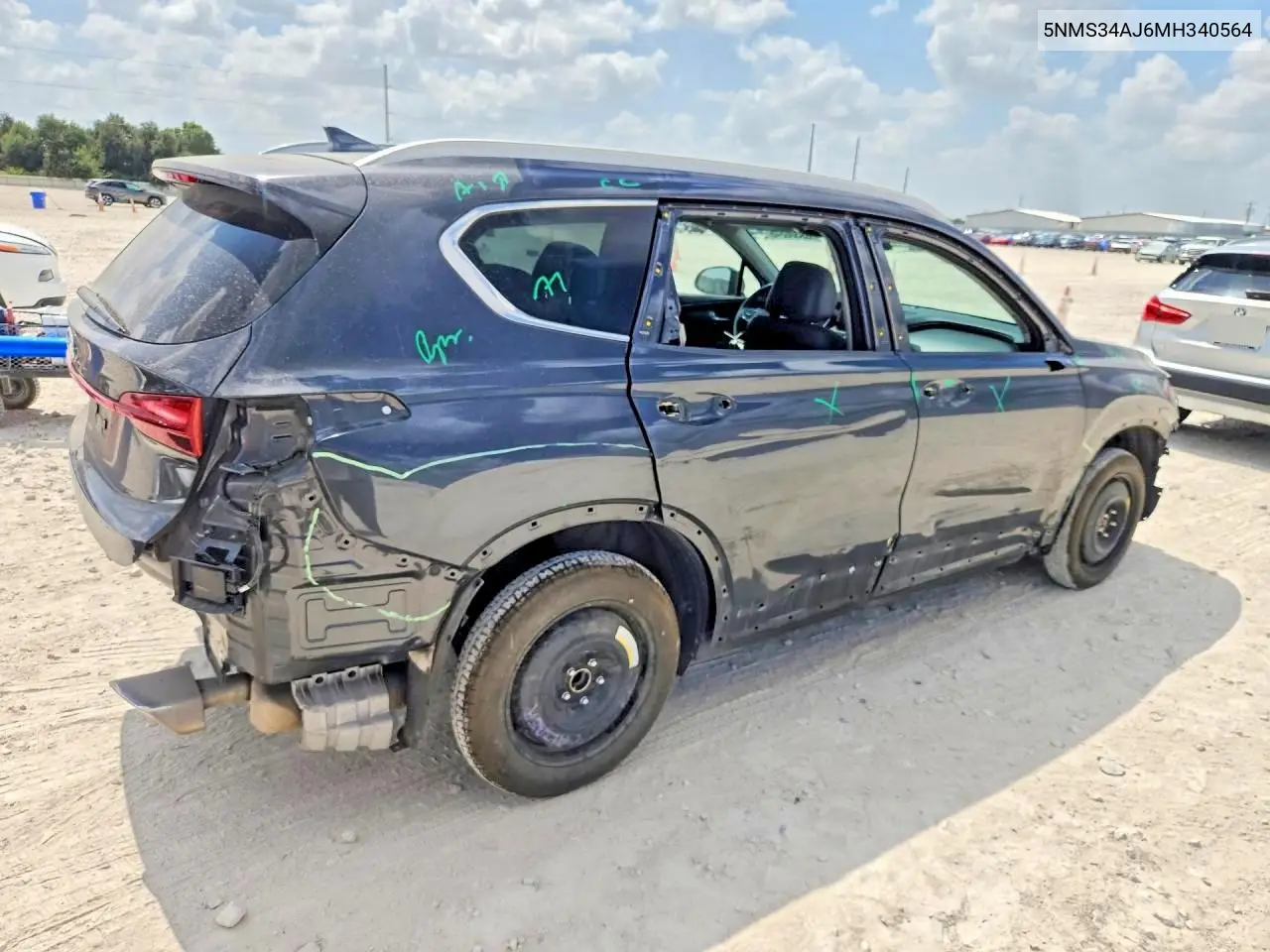 2021 HYUNDAI SANTA FE VIN 5NMS34AJ6MH340564 — фото 3