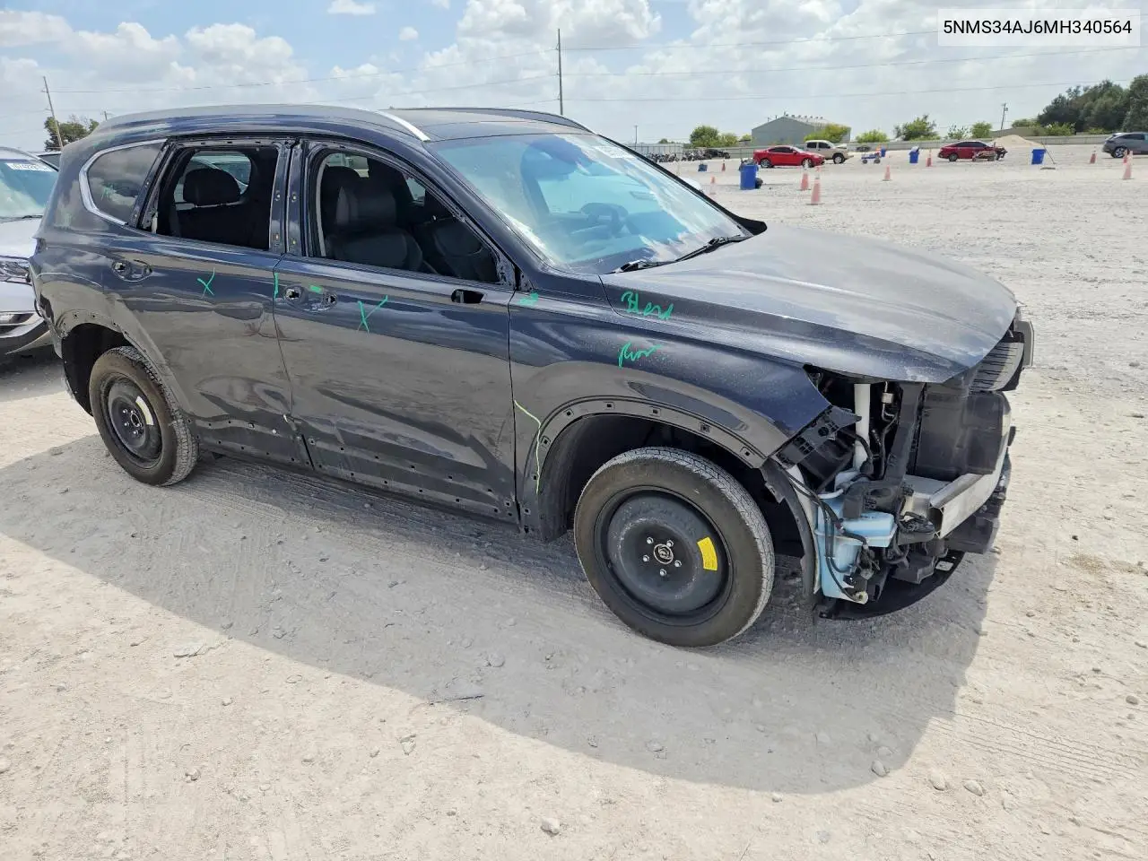 2021 HYUNDAI SANTA FE VIN 5NMS34AJ6MH340564 — фото 4