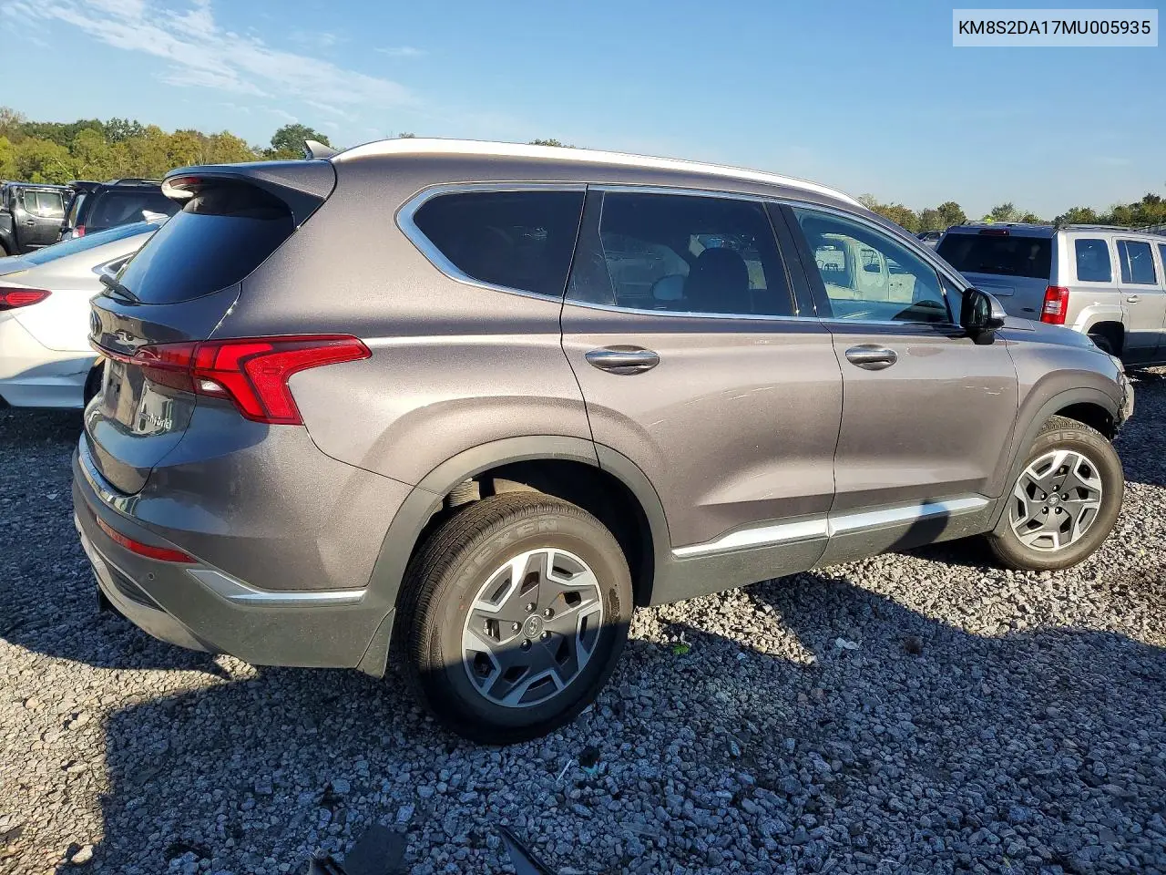 2021 HYUNDAI SANTA FE VIN KM8S2DA17MU005935 — фото 3