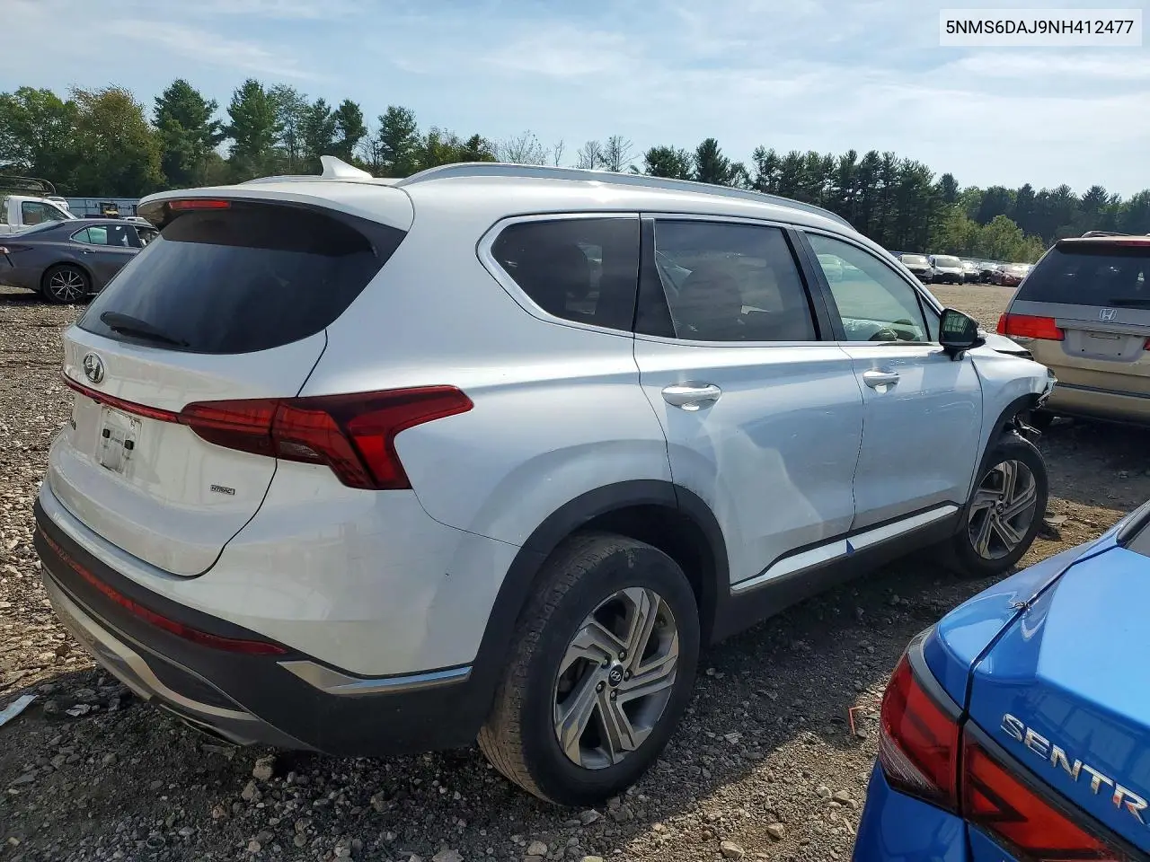 2022 HYUNDAI SANTA FE VIN 5NMS6DAJ9NH412477 — фото 3
