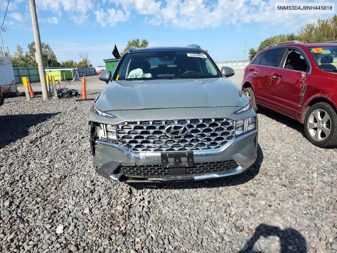 2022 HYUNDAI SANTA FE VIN 5NMS3DAJ8NH445818 — фото 5
