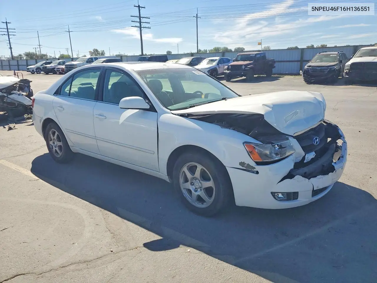2006 HYUNDAI SONATA VIN 5NPEU46F16H136551 — фото 4