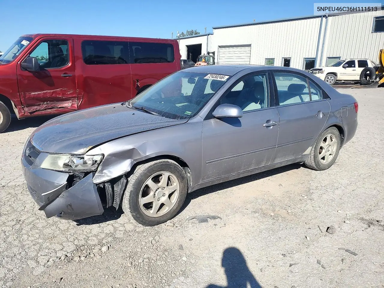 HYUNDAI SONATA 2006, VIN 5NPEU46C36H111513