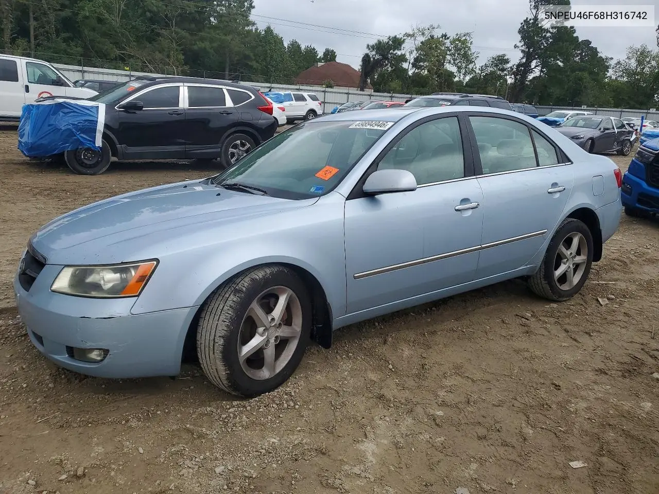 HYUNDAI SONATA 2008, VIN 5NPEU46F68H316742