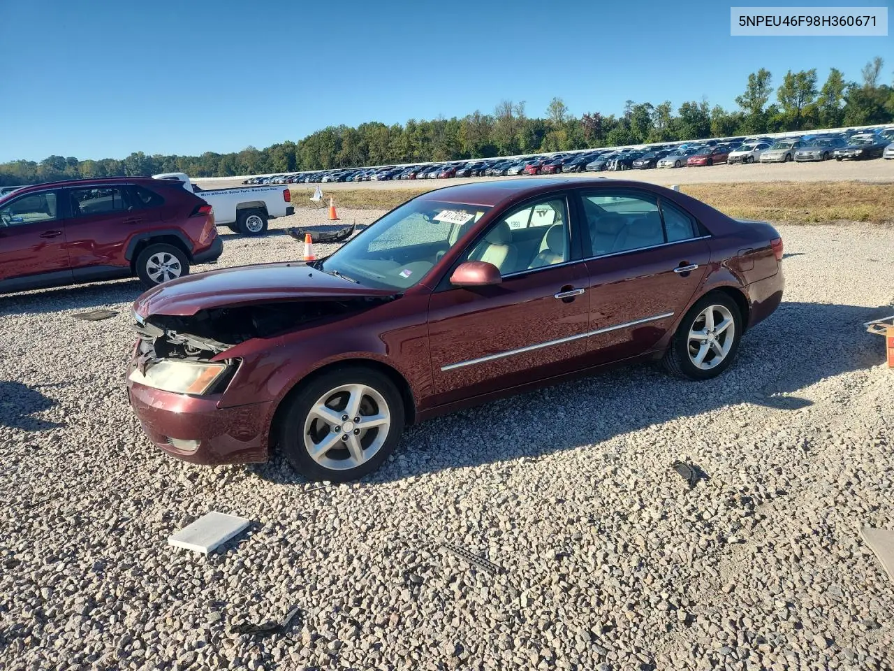 HYUNDAI SONATA 2008, VIN 5NPEU46F98H360671