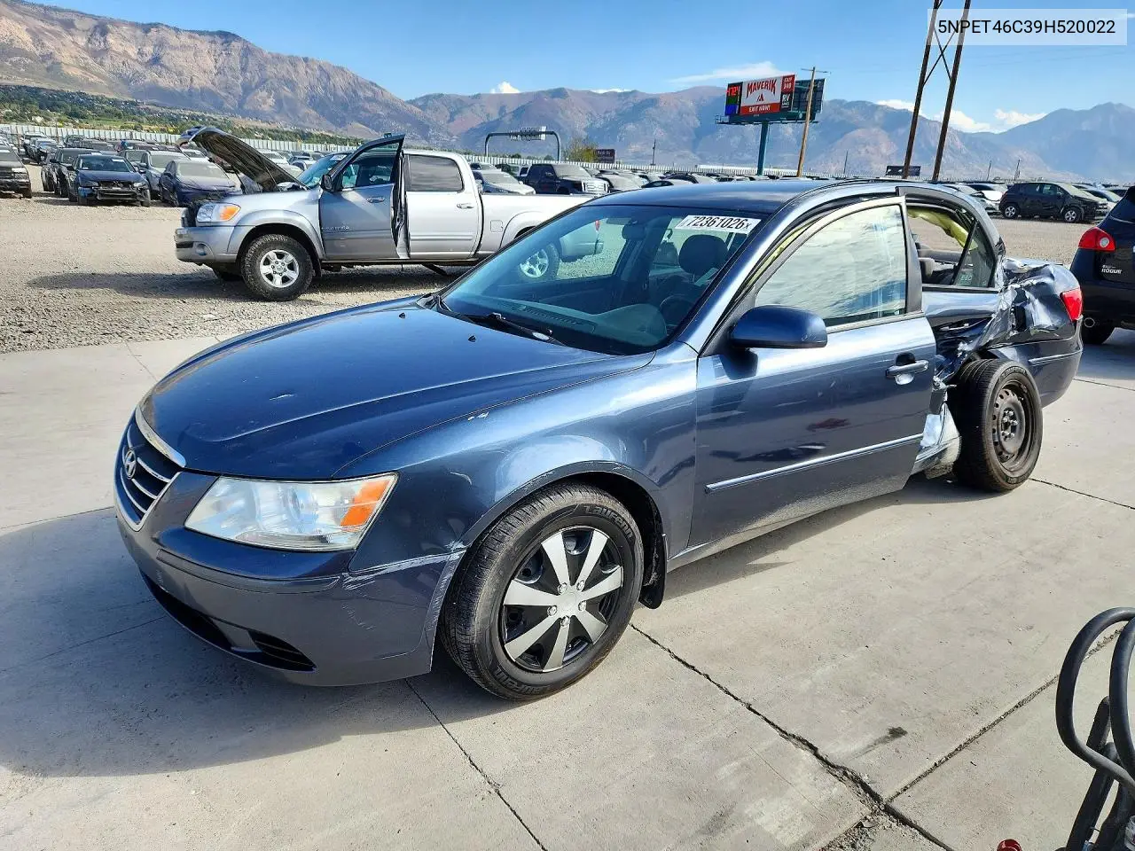 HYUNDAI SONATA 2009, VIN 5NPET46C39H520022