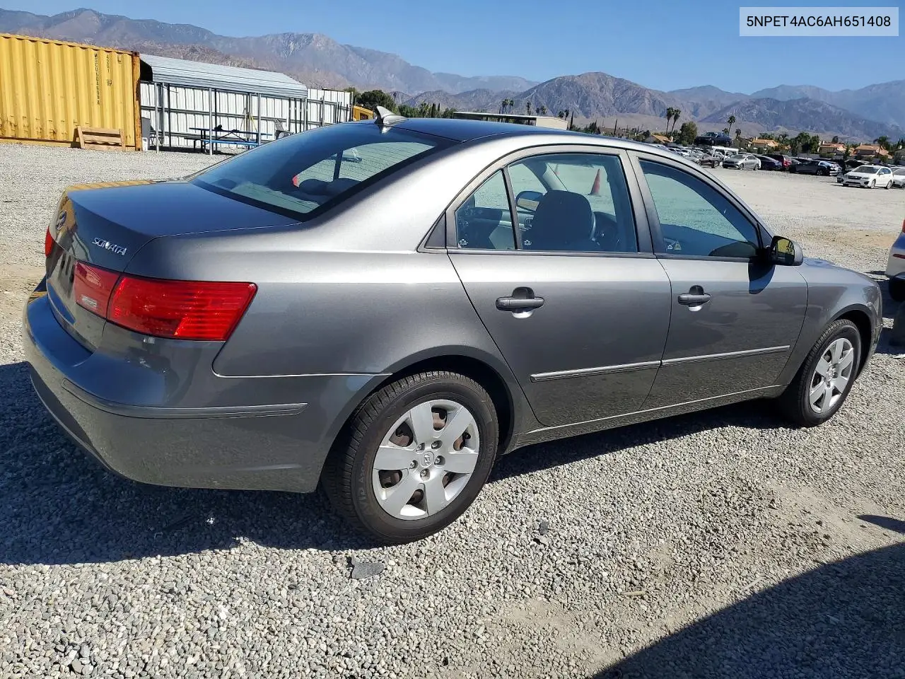 2010 HYUNDAI SONATA VIN 5NPET4AC6AH651408 — фото 3